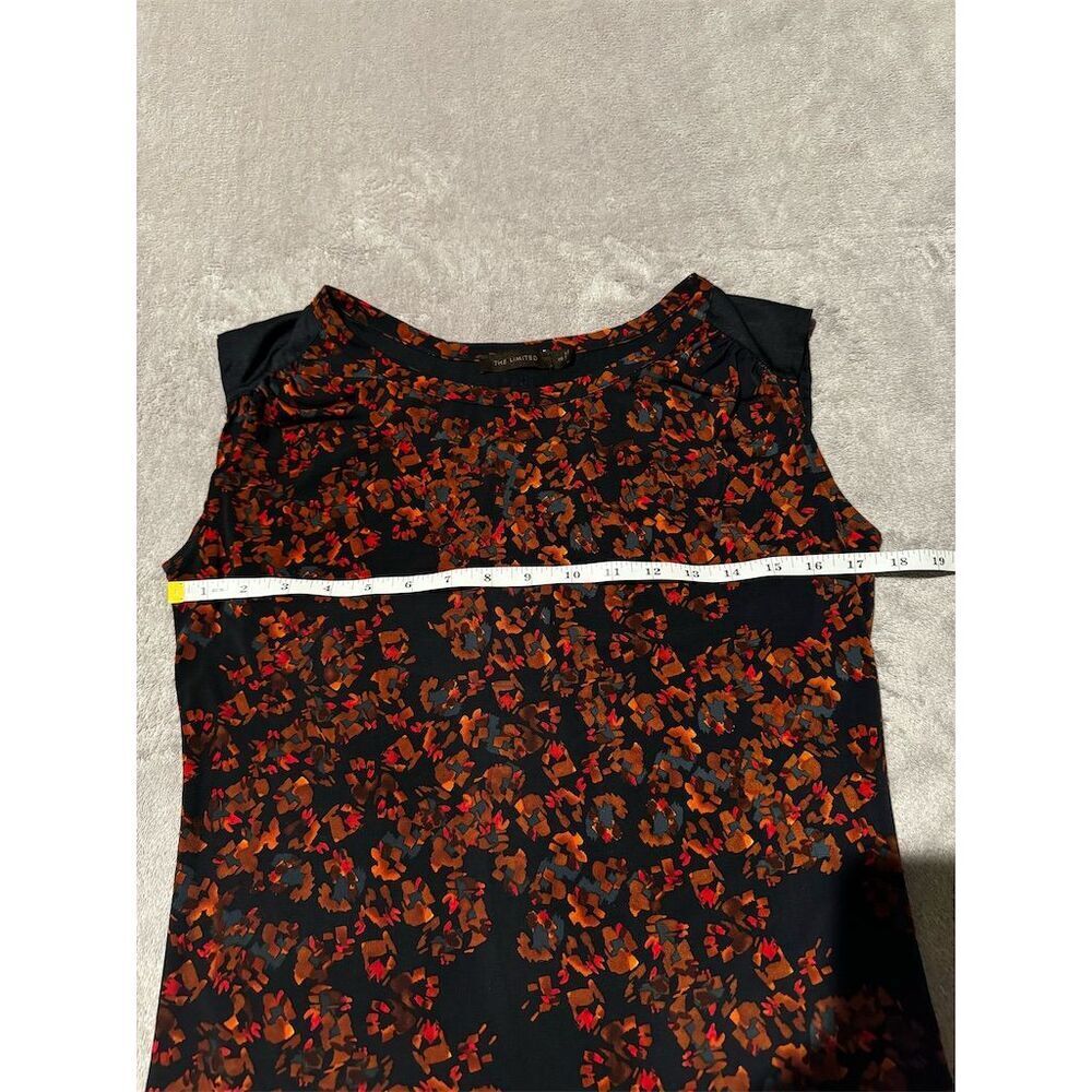 The Limited Women's XS Black Floral‎ Cap Sleeve Blouse Round Neck - Picture 5 of 7